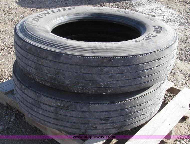 image for item Z9730 (2) Dunlop 11R24.5 steer axle tires