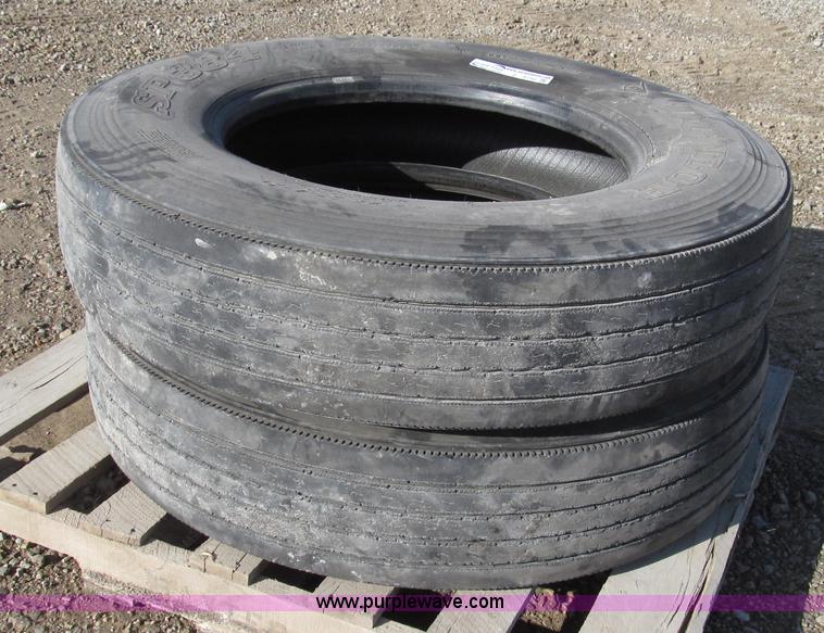 image for item Z9730 (2) Dunlop 11R24.5 steer axle tires
