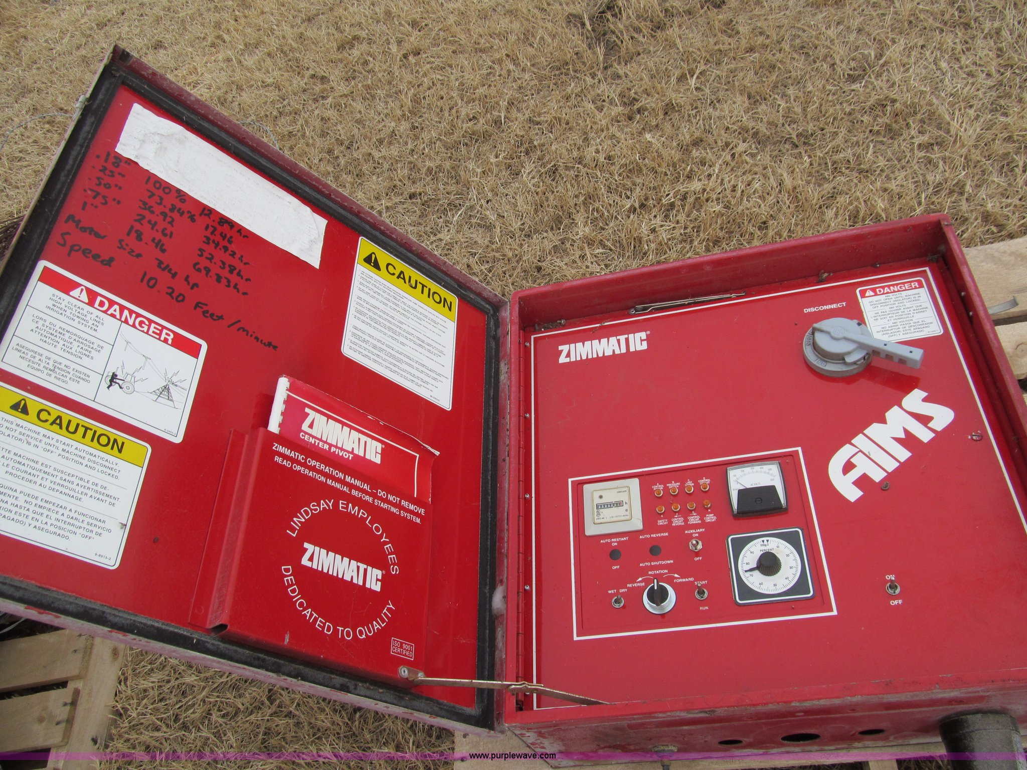 Zimmatic automated irrigation system control box in Nickerson, KS
