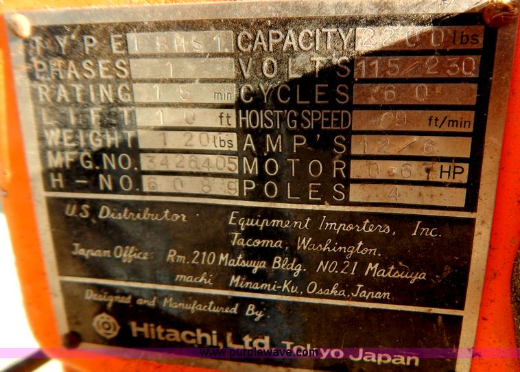 image for item AO9247 Hitachi Jet electric chain hoist