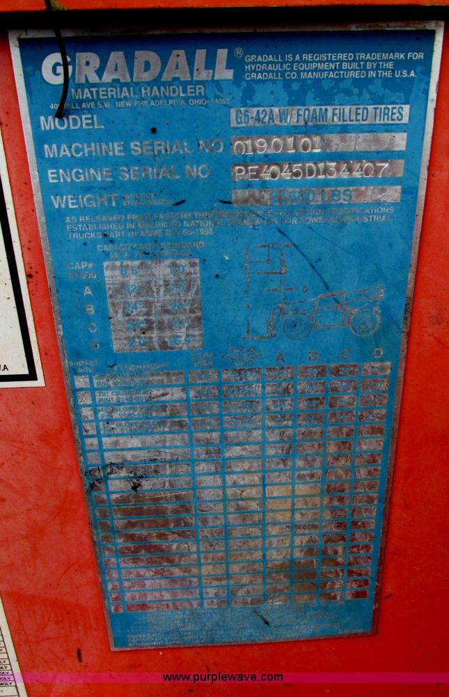 image for item E5230 2003 JLG G6-42A Gradall rough terrain telehandler