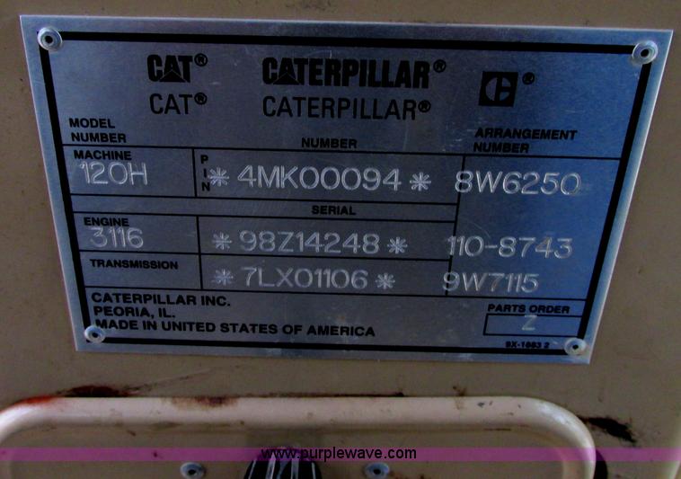 image for item F5459 1995 Caterpillar 120H articulated motor grader