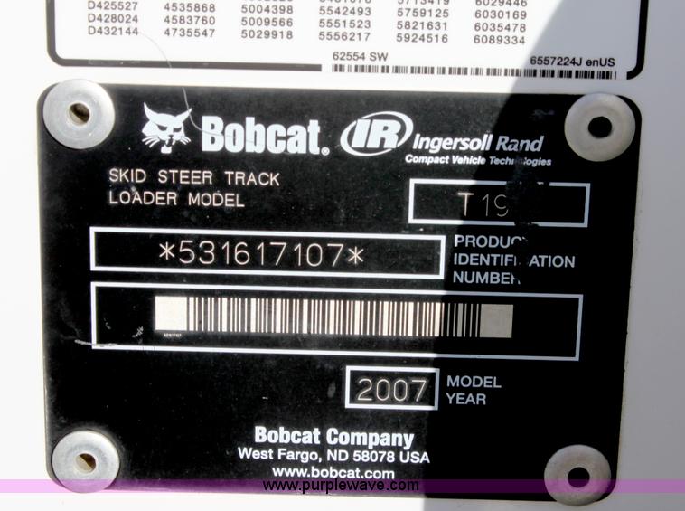 image for item G4444 2007 Bobcat T190 track skid steer