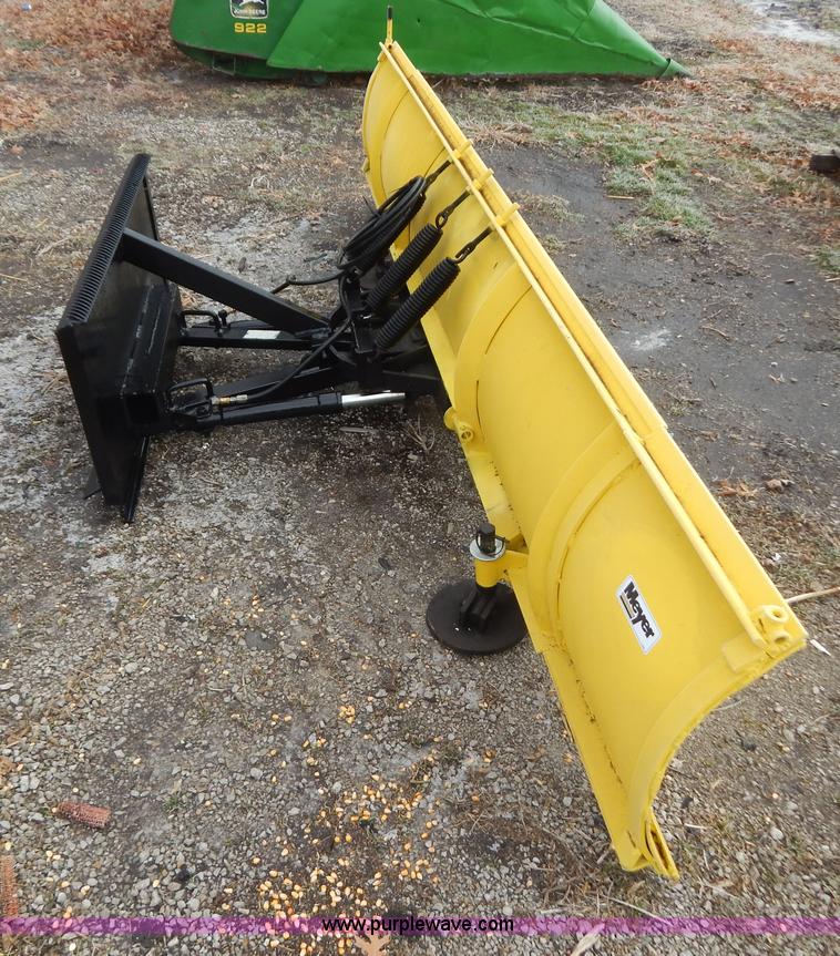 Meyer 10' snow plow blade skid steer attachment in Hardin, MO Item H3898 sold Purple Wave
