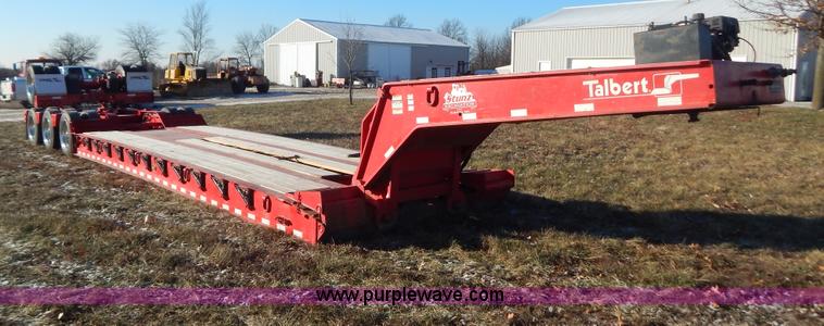 image for item H3920 1999 Talbert triple axle lowboy trailer with stinger