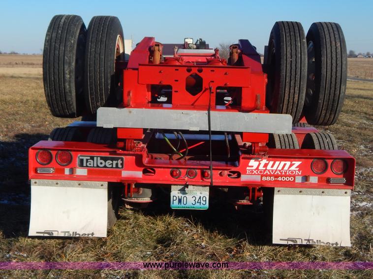 image for item H3920 1999 Talbert triple axle lowboy trailer with stinger