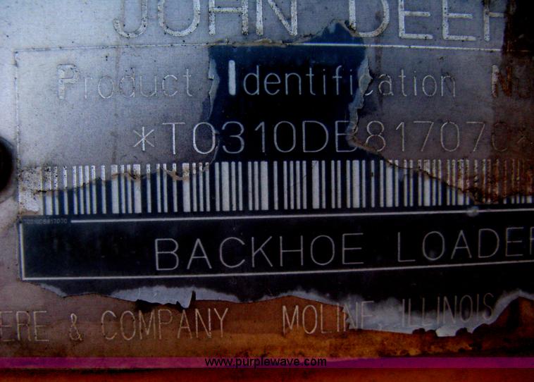 image for item H4252 1996 John Deere 310D backhoe