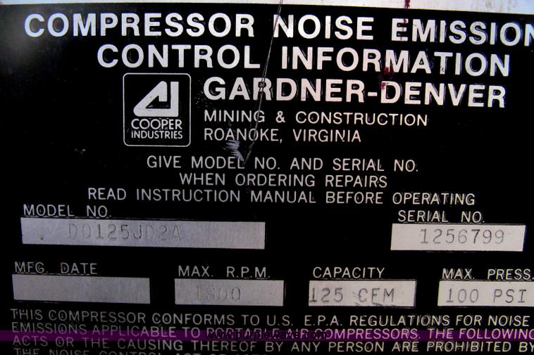 image for item H4325 Gardner Denver D125 air compressor