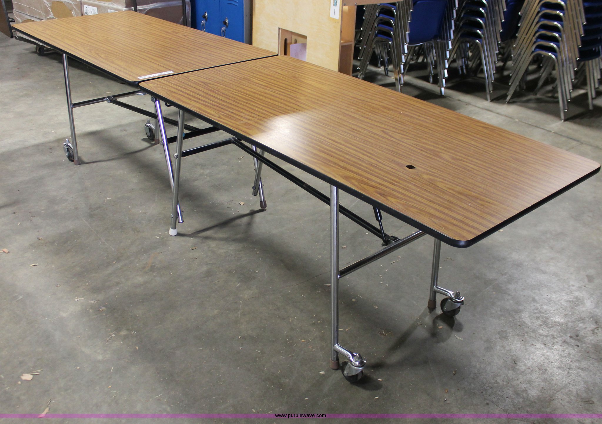 (4) folding cafeteria tables in Hutchinson, KS Item AZ9434 sold Purple Wave