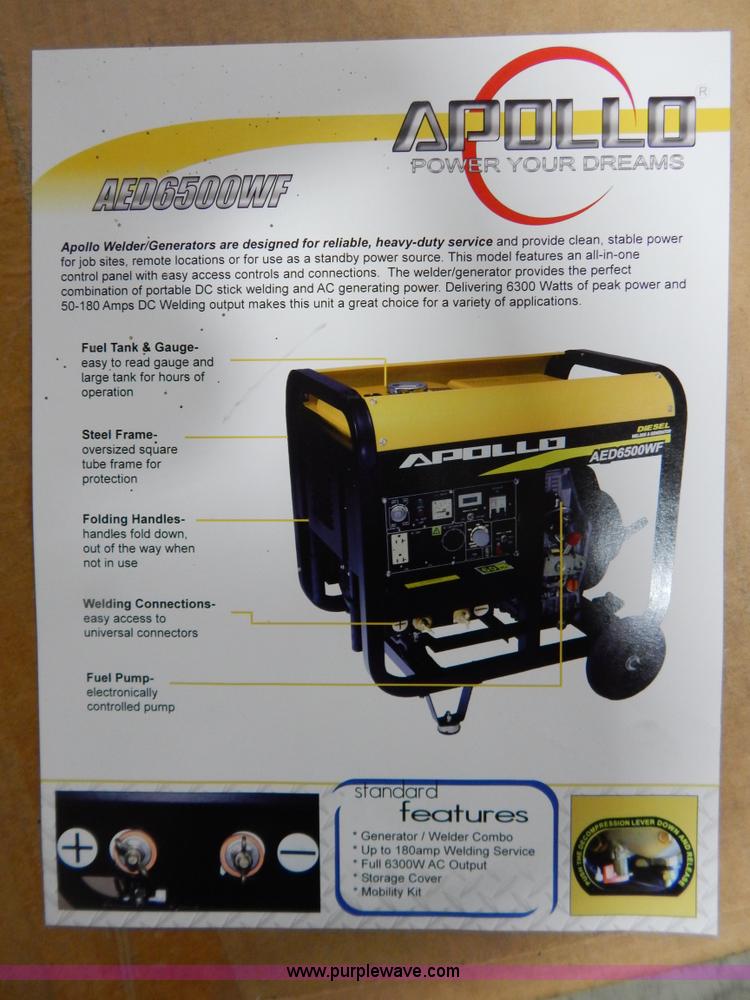 image for item AO9205 Apollo AED6500WF welder generator kit