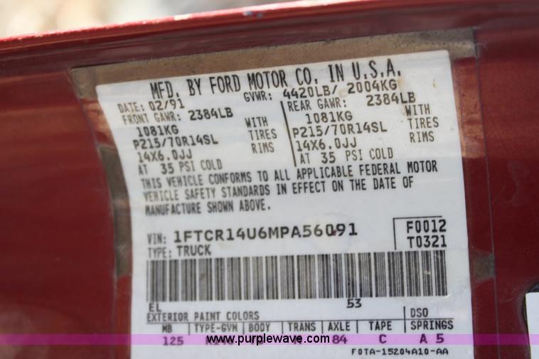 image for item G4415 1991 Ford Ranger XLT pickup truck