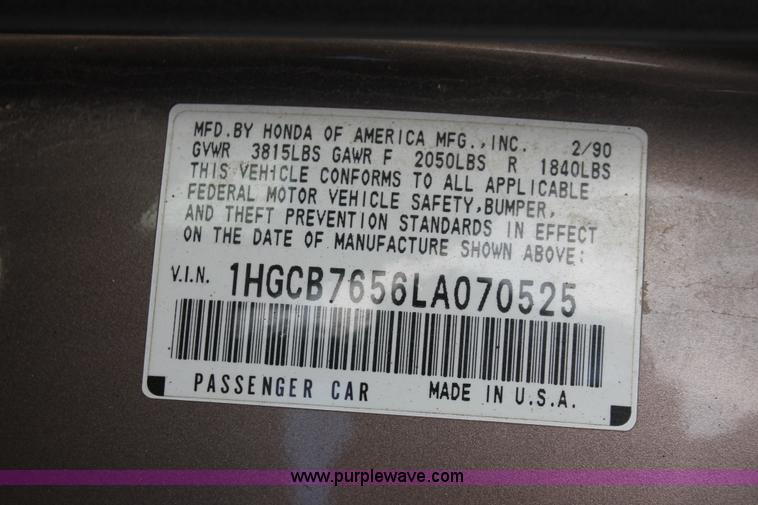 image for item H8348 1990 Honda Accord LX