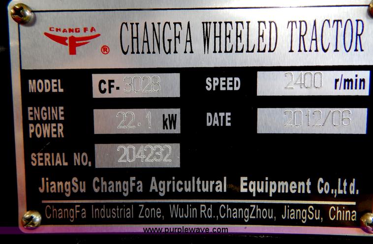 image for item AO9239 2012 Changfa 3028 MFWD tractor