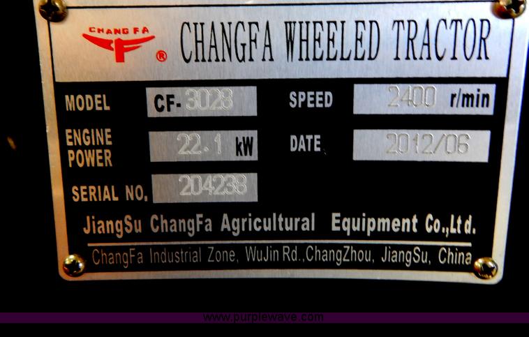 image for item AO9240 2012 Changfa 3028 MFWD tractor