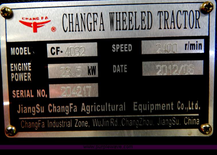image for item AO9242 2012 Changfa 4032 MFWD tractor