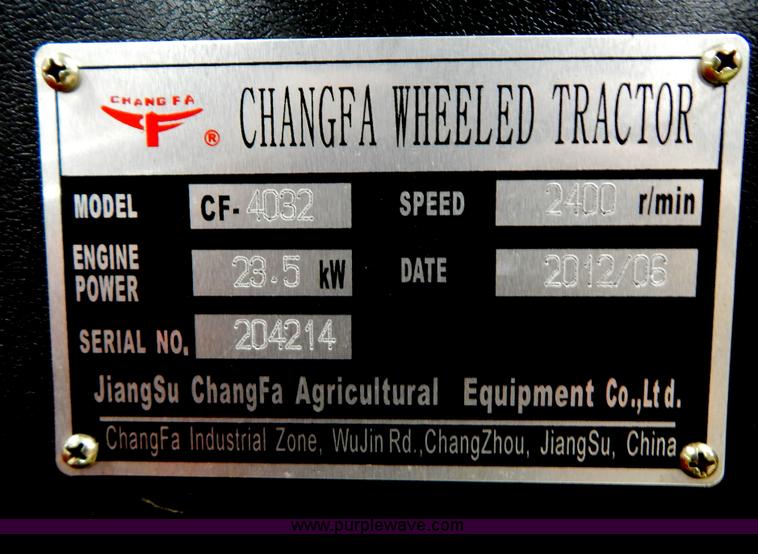 image for item AO9244 2012 Changfa 4032 MFWD tractor