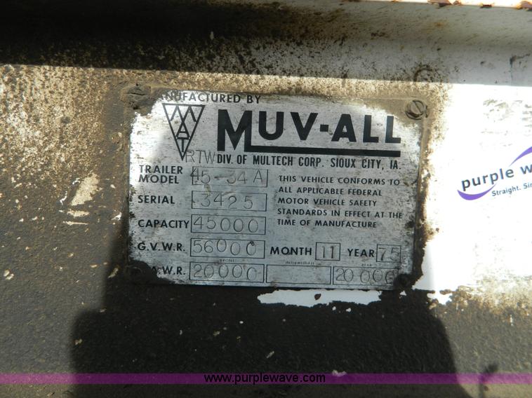 image for item AD9915 1975 Muv-All 45-34A trailer