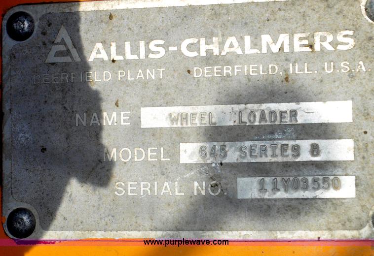 image for item G6345 1972 Fiat-Allis 645B wheel loader