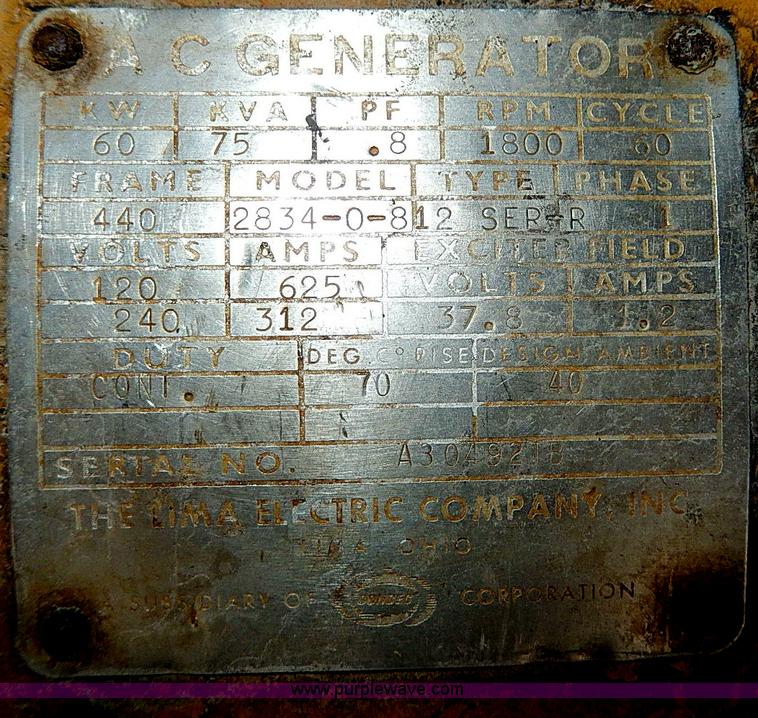 image for item I9479 Generator set