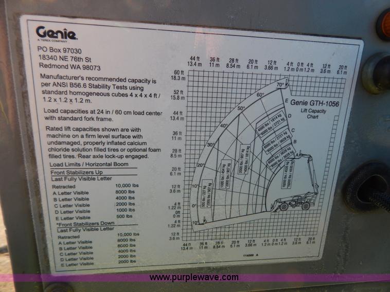 image for item H3886 2007 Genie GTH-1056 telehandler
