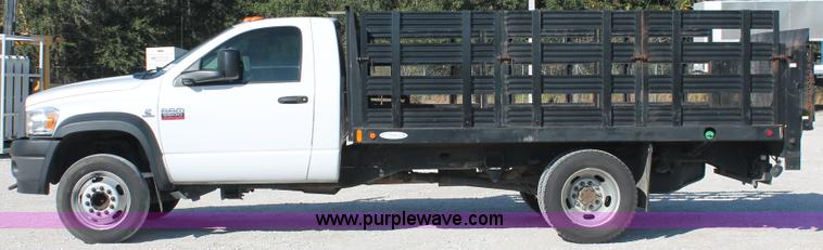 image for item H8303 2008 Dodge Ram 5500 HD stake bed truck