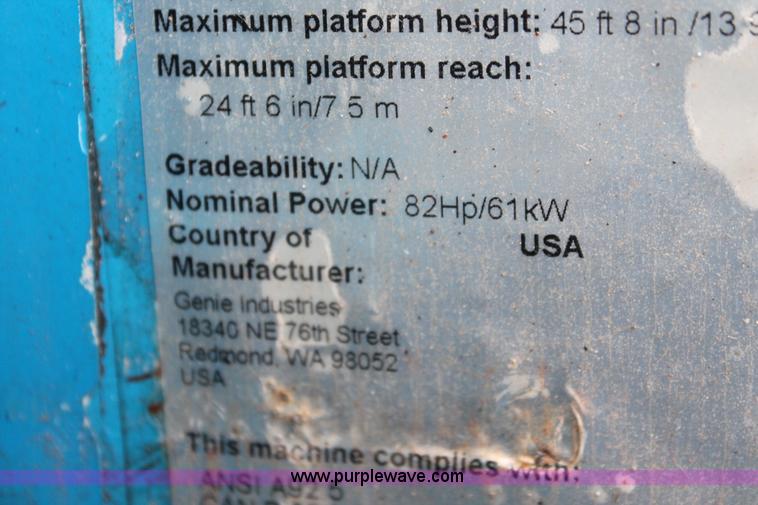 image for item H8305 2003 Genie Z45/25 articulating boom lift