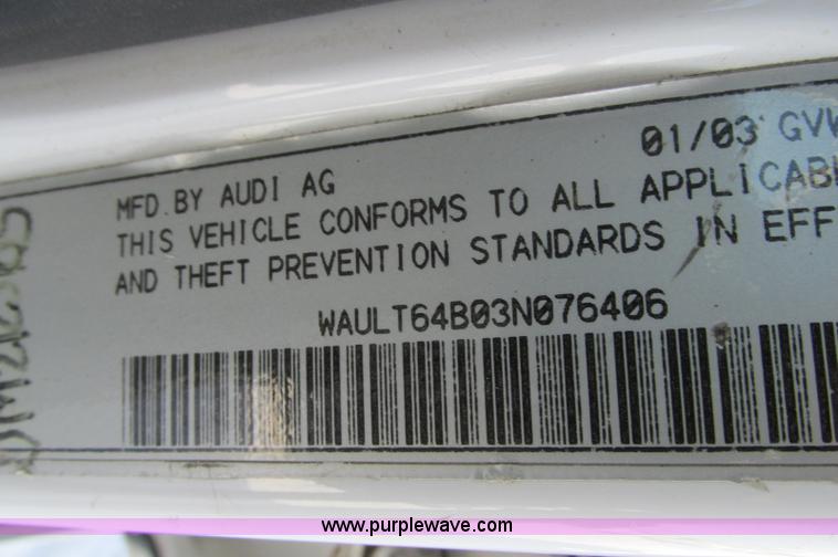 image for item E5180 2003 Audi A6 Quattro