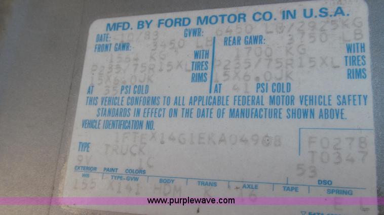 image for item G2217 1984 Ford F150 XLT SuperCab pickup truck