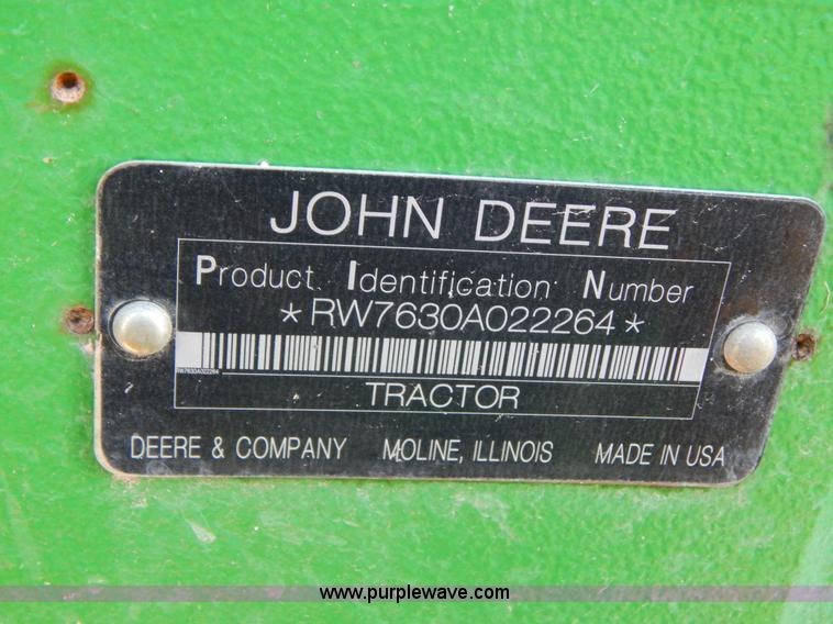 image for item H3832 2009 John Deere 7630 MFWD tractor