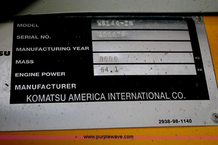 image for item C3676 Komatsu WB140-2N backhoe