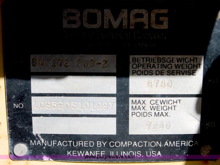image for item C3690 1994 Bomag BW 172 PDB-2 compactor