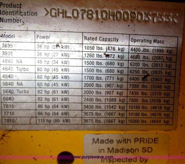 image for item F8073 2005 Gehl 7810 Turbo skid steer