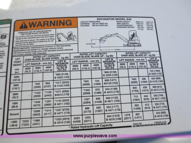 image for item F8129 2011 Bobcat E42 compact excavator