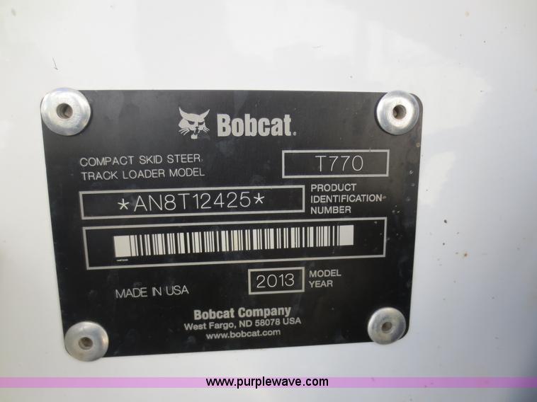 image for item F8130 2013 Bobcat T770 skid steer