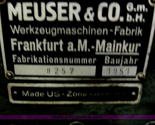 image for item G8911 Meuser & Company 8257 lathe threading machine