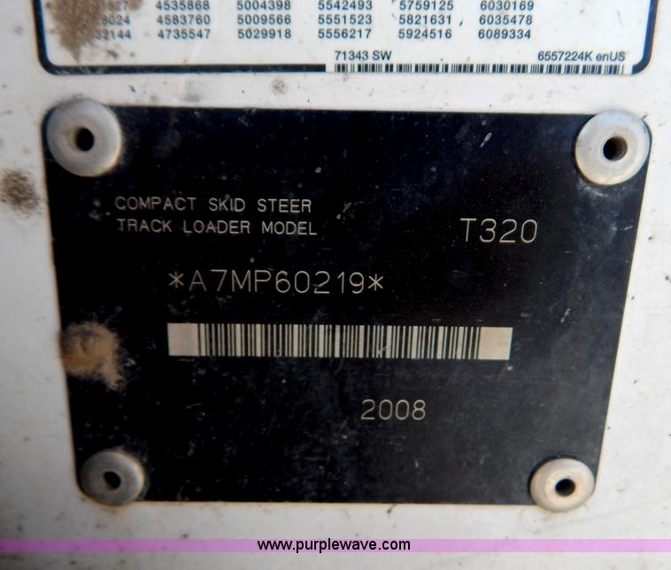 image for item H3813 2008 Bobcat T320 track skid steer