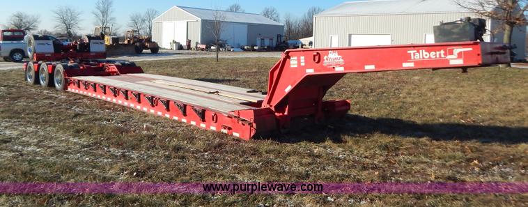image for item H3920 1999 Talbert triple axle lowboy trailer with stinger