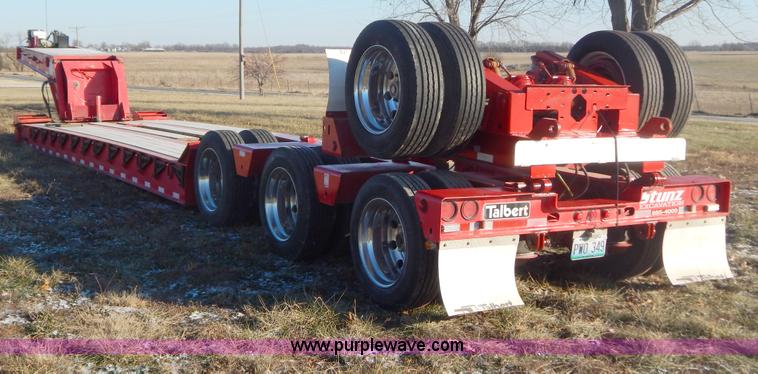 image for item H3920 1999 Talbert triple axle lowboy trailer with stinger