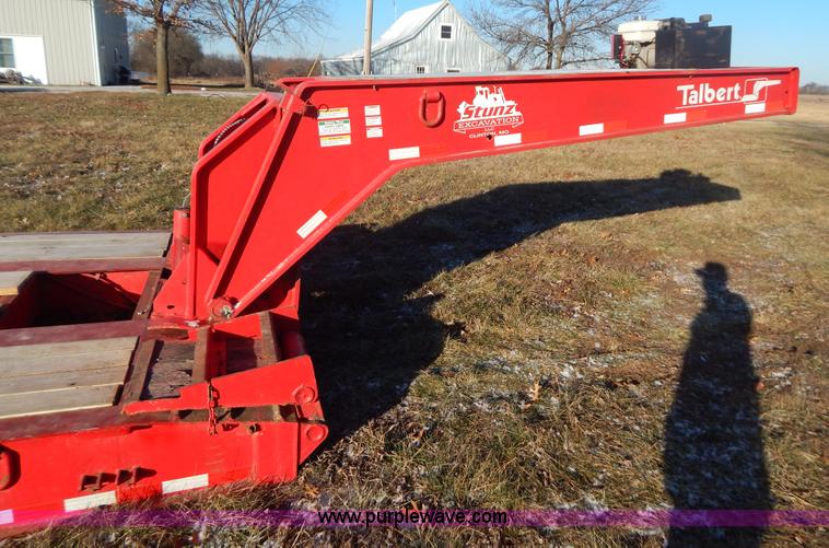 image for item H3920 1999 Talbert triple axle lowboy trailer with stinger