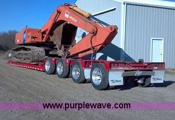 image for item H3920 1999 Talbert triple axle lowboy trailer with stinger