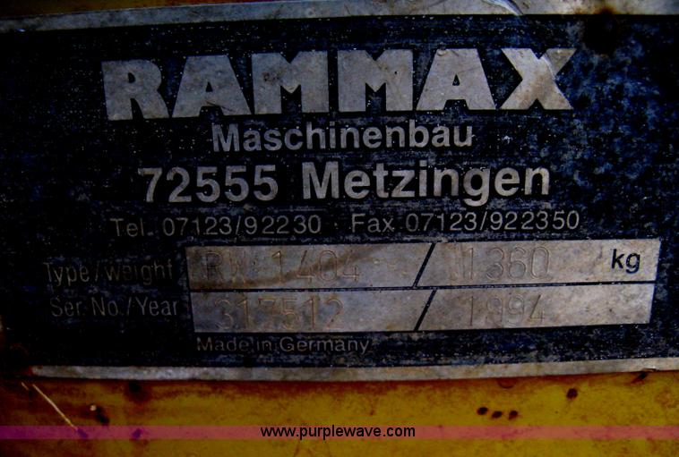 image for item I5731 1994 Multiquip Rammax RW1404 trench compactor