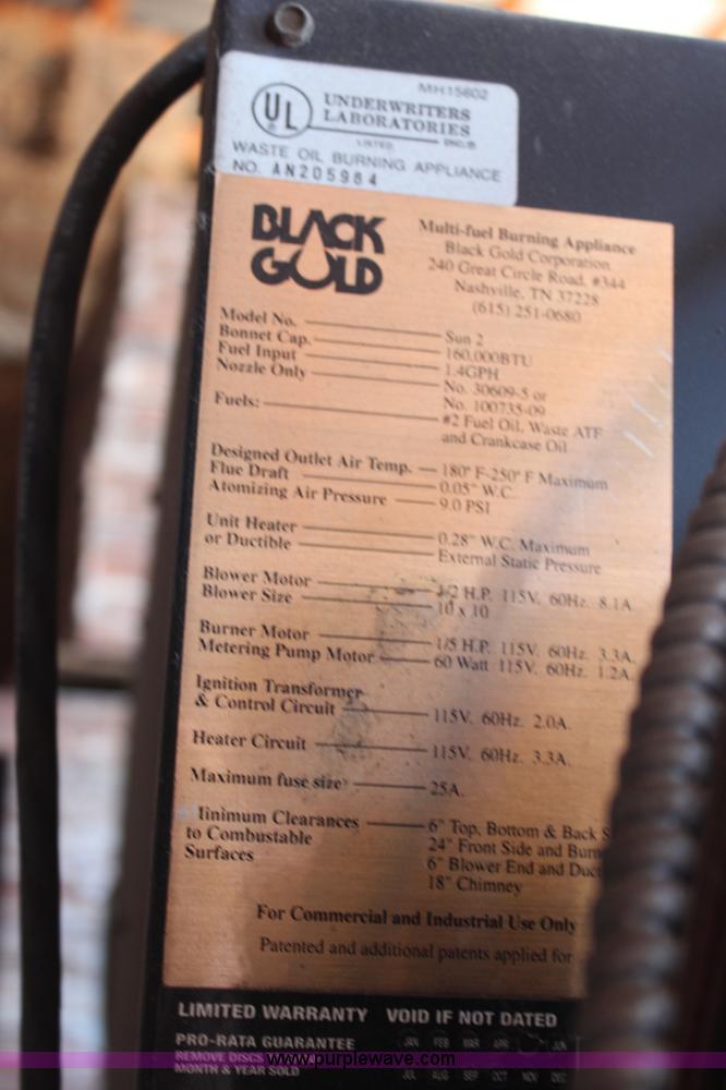 image for item AU9822 Energy Logic Black Gold stainless 2000 used oil heater