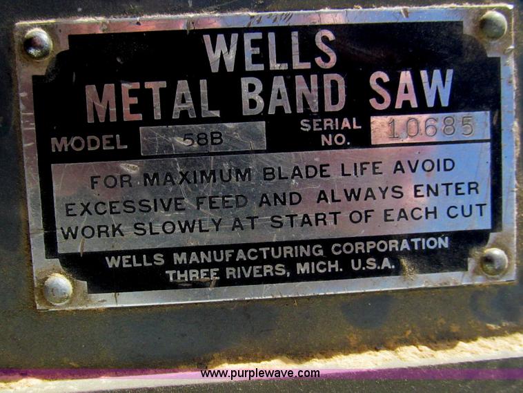 image for item AY9962 Wells 58B metal band saw