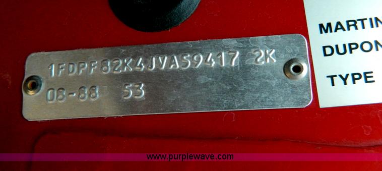 image for item D6085 1988 Ford F800 pumper fire truck