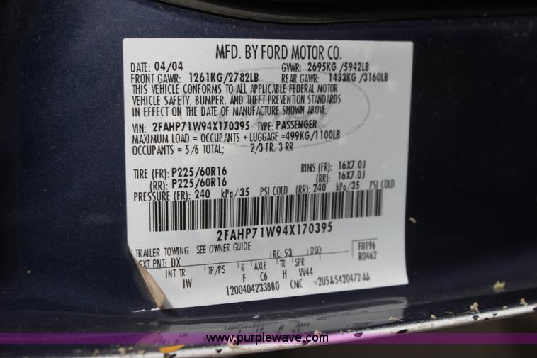 image for item G4490 2004 Ford Crown Victoria Police Interceptor