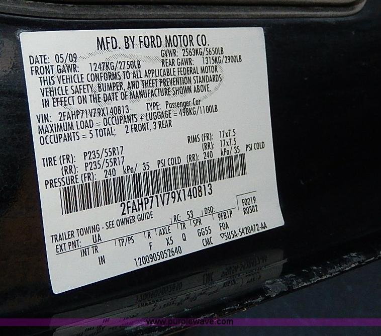 image for item H1288 2009 Ford Crown Victoria Police Interceptor