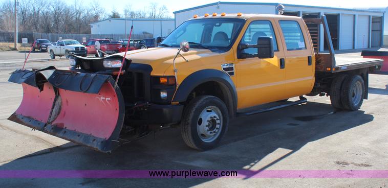 image for item H7760 2008 Ford F450 Super Duty XL Crew Cab flatbed truck
