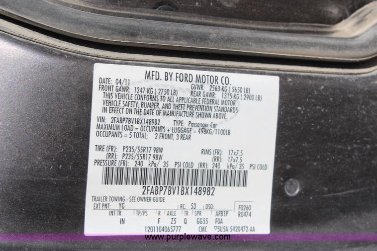 image for item H7832 2011 Ford Crown Victoria Police Interceptor