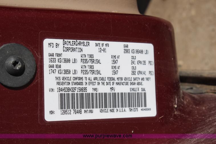 image for item H7838 2002 Dodge Durango SUV