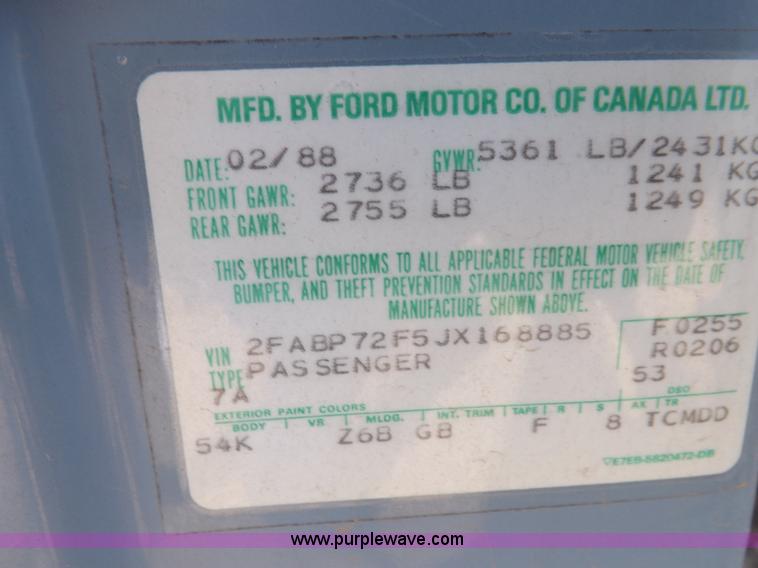 image for item I9200 1988 Ford Crown Victoria